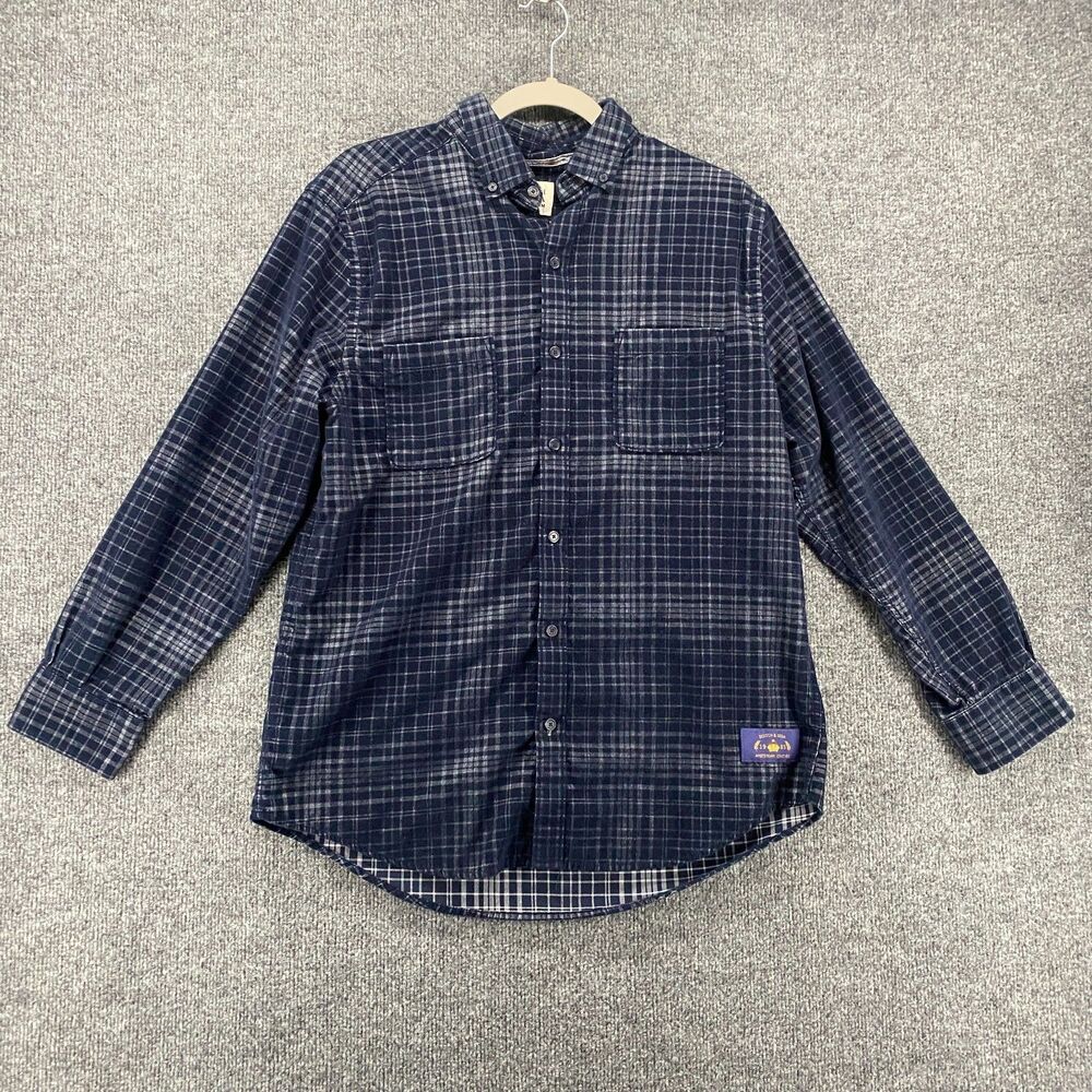 Scotch & Soda Shirt Mens‎ M Blue Corduroy Plaid Button Up Casual Preppy Preppy